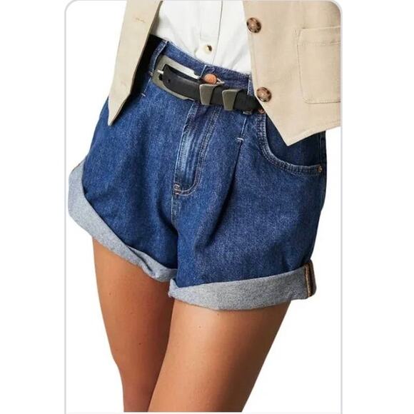 Free People Danni Denim Shorts - Stargaze - Size Medium (New) - Picture 1 of 6